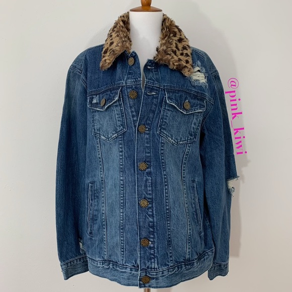 Show Me Your MuMu Jackets & Blazers - ⬇️REDUCED❗️Show Me Your Mumu Drine Cheetah Faux Fur Denim Jacket